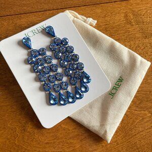 J. Crew blue gem waterfall earrings NWT